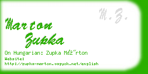 marton zupka business card